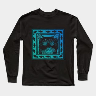 Tiger Cat with fish Long Sleeve T-Shirt